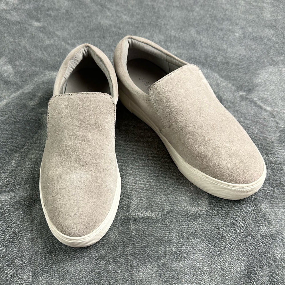 J/Slides gray suede slip on loafers size 8.5
